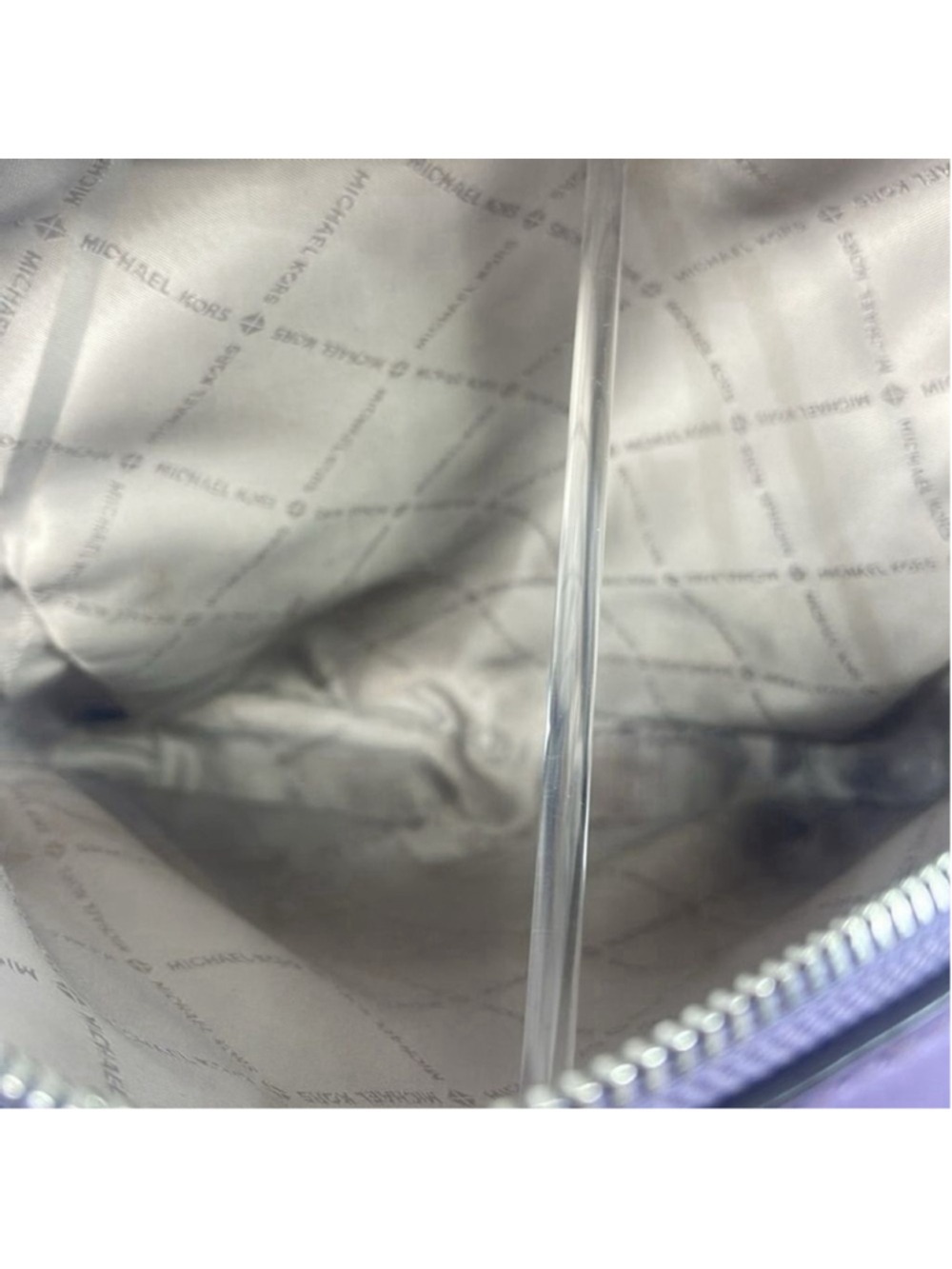 Michael Kors Jaycee Backpack MK Logo Purple & White Orchid Haze Center Stripe - Picture 11 of 15